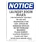 Signmission OSHA Notice, 5" Height, Laundry Room Rules For Residents Sign, 5" X 3.5", Portrait OS-NS-D-35-V-13982 - alternate 1